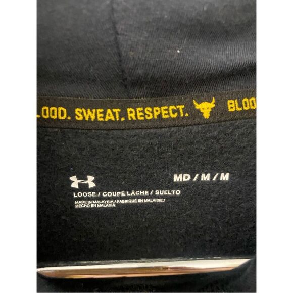 Mens Under Armour Rock Project Hoodie Sweatshirt Black Medium - Picture 4 of 9